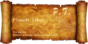 Plesch Tibor névjegykártya